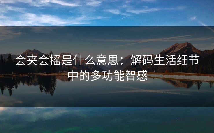 会夹会摇是什么意思：解码生活细节中的多功能智感