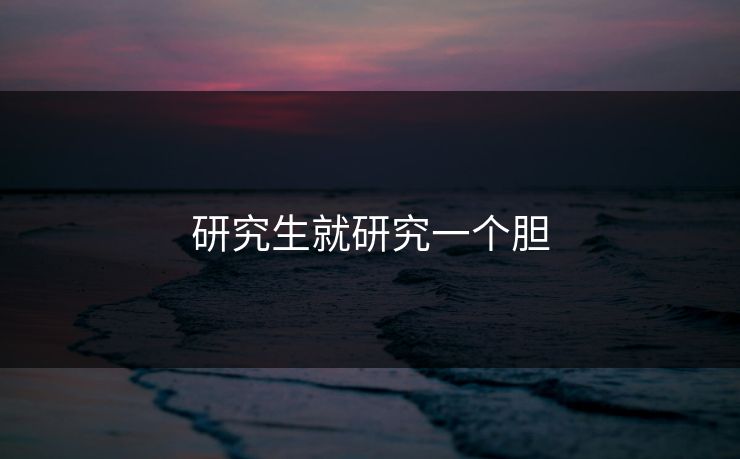 研究生就研究一个胆