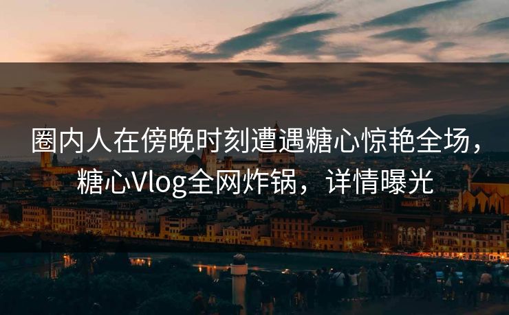圈内人在傍晚时刻遭遇糖心惊艳全场，糖心Vlog全网炸锅，详情曝光