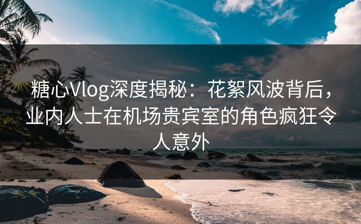 糖心Vlog深度揭秘：花絮风波背后，业内人士在机场贵宾室的角色疯狂令人意外